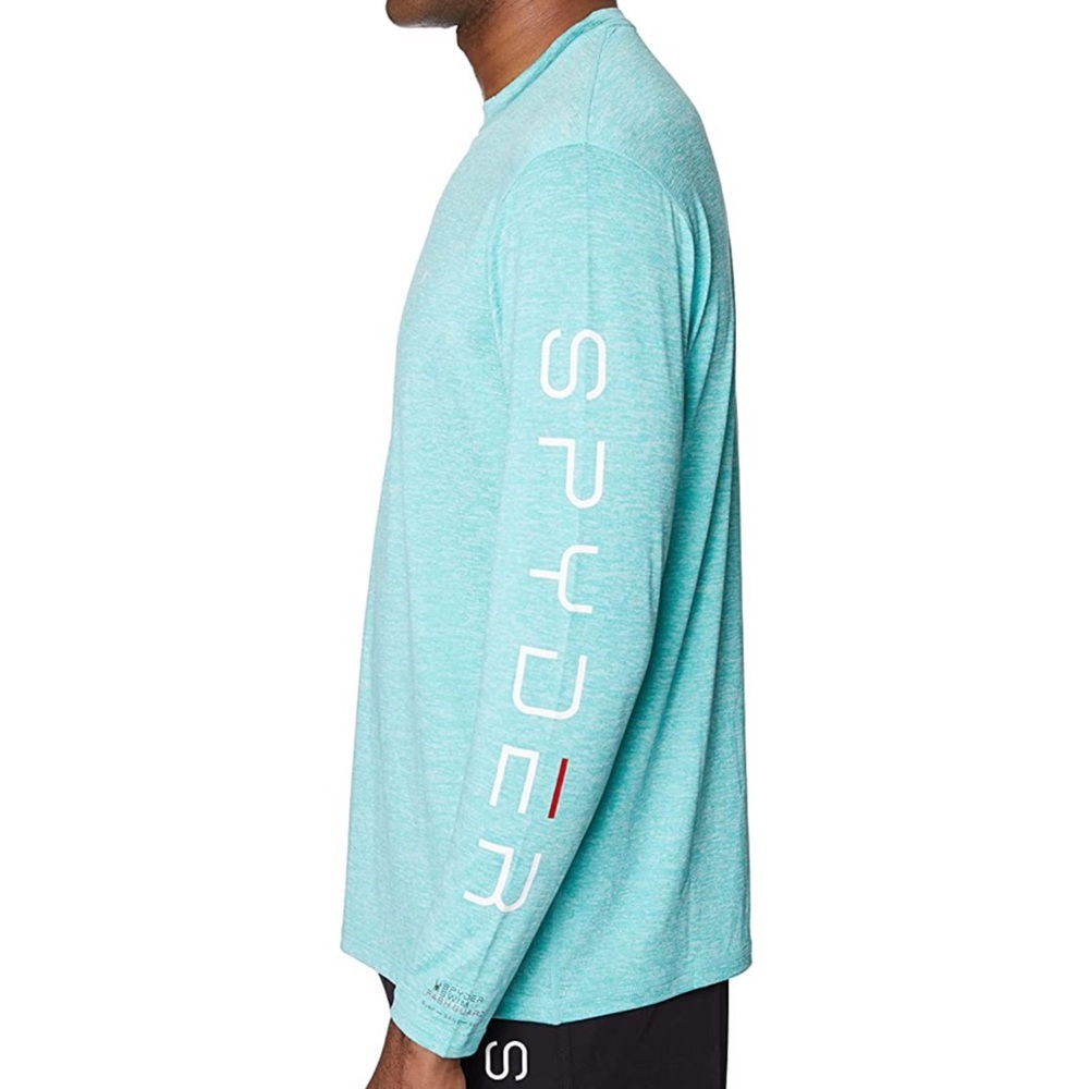 Mens Spyder Long Sleeve Shirt Rash Guard Green XL Nwt - Picture 3 of 9